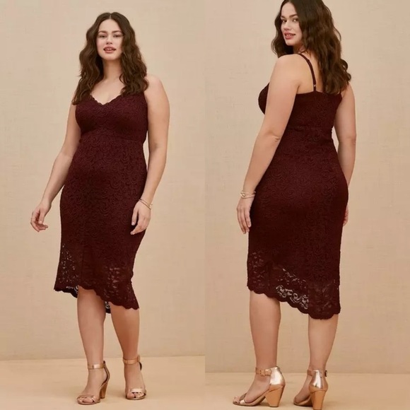 Torrid Midi Lace High-Low Dress Size 2X - Picture 1 of 8